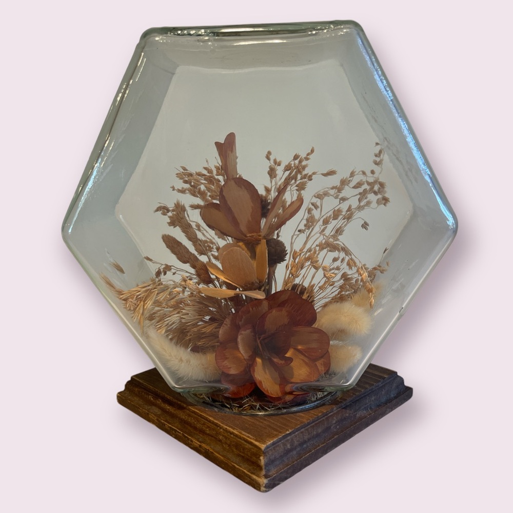 Vintage 1977 Dried Botanical Terrarium Display